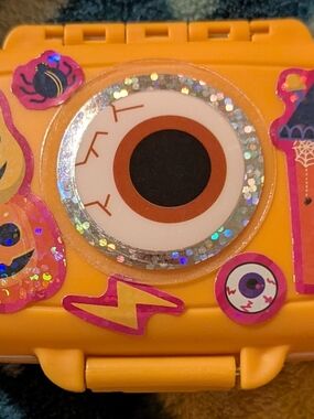 Halloween Eye Sticker Storage Box - Orange